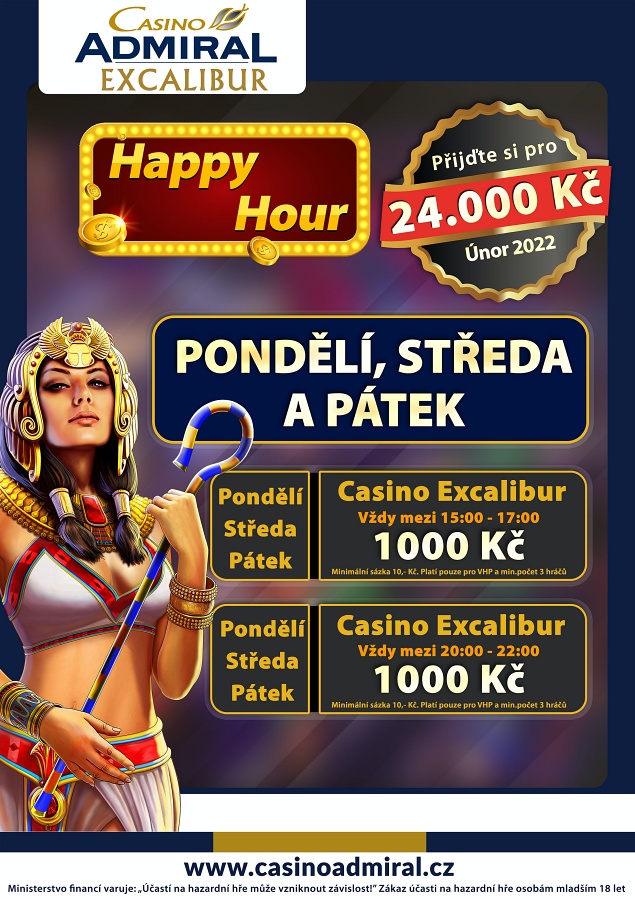 Happy Hours at Casino Admiral Excalibur, Prague